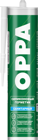 Санитарный силиконовый герметик кислотного типа, OPPA, 270 гр.