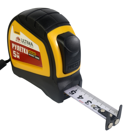 Рулетка Autolock Magnet Hook 5м x 19мм, автост, магнит двухсторон зацеп Ultima (1уп-12шт, 1кор-10уп)