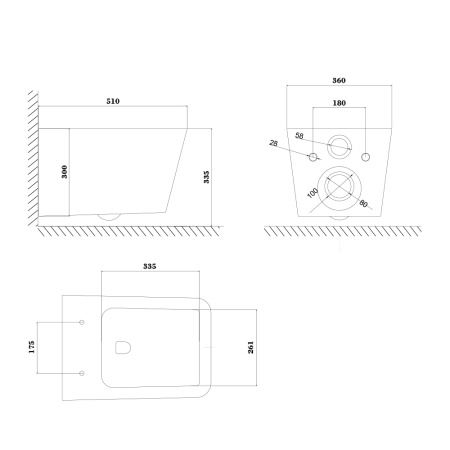 Унитаз подвесной PORTO PR30116DP