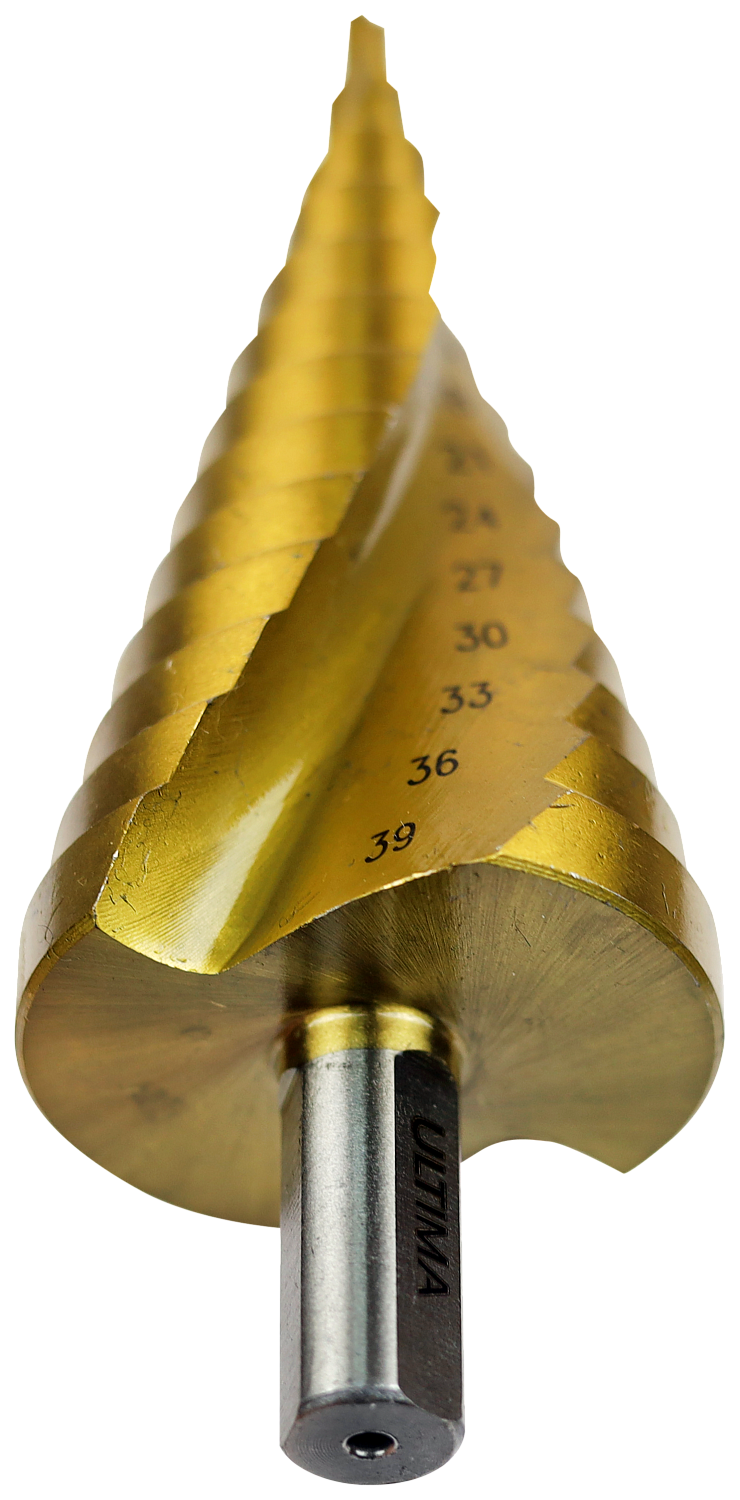 Сверло по металлу ступенчатое, Ultima, 4-12 мм, 9 ступеней, сталь HSS