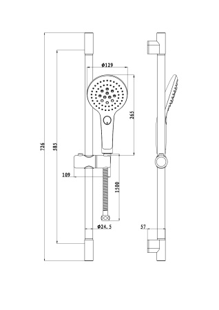 Душевой гарнитур с шлангом и ручной лейкой BD06