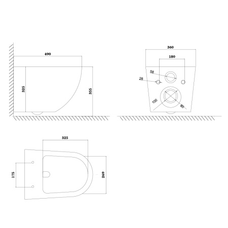 Унитаз подвесной PLAZA PL30117DP черный глянцевый