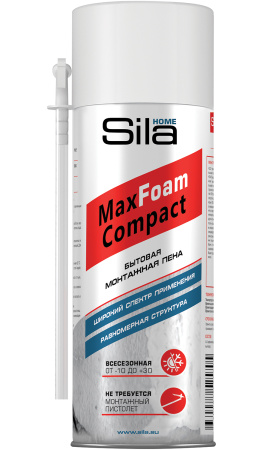 Sila Home Max Foam Compact, бытовая монтажная пена всесезонная, 400 мл