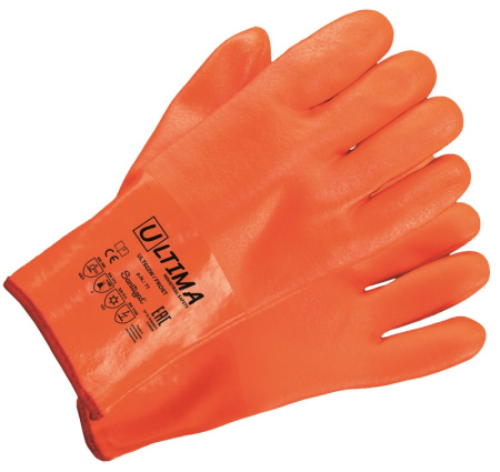 Перчатки ULTIMA FROST утепленные с ПВХ покрытием, удлиненная крага, ULT622W