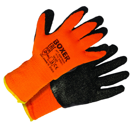Перчатки BOXER трикотажные утепленные с латексным покрытием, BXR1620W