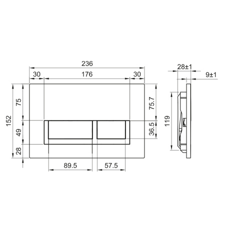 Клавиша для инсталляции, глянцевая SIERRA SR419C