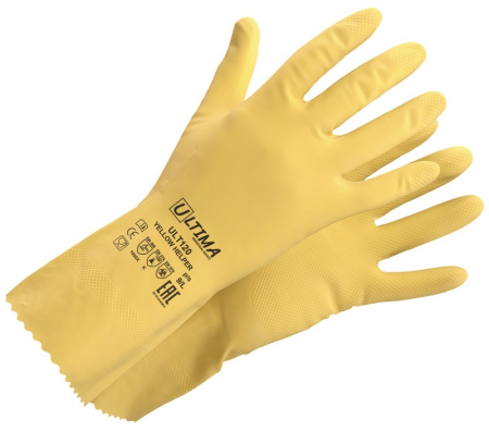 Перчатки ULTIMA латексные YELLOW HELPER, ULT120